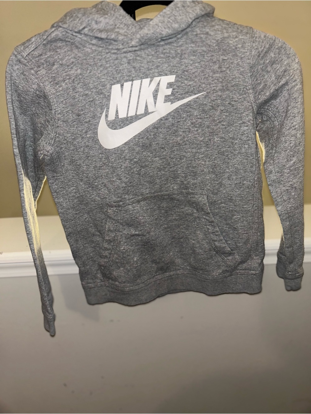 Nike Grey Crewneck Hoodie with White Swoosh Logo